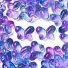 50Pcs Transparent Spray Painted Glass Beads GLAA-YW0004-97A-1