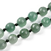 8mm Faceted Round Natural Green Aventurine Beaded Necklaces X-NJEW-F327-01A-02-4