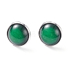 Plain Dome/Half Round Resin Stud Earrings for Women EJEW-JE04799-4