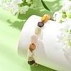Natural Alashan Agate Beads Stretch Bracelets for Women Men BJEW-JB13834-1
