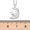 Brass Pave Clear Cubic Zirconia Smiling Face Moon Pendant Necklaces KK-CBA6599-04B-P-3