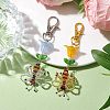 Bees Handmade Glass Seed Beads Pendants Decorations HJEW-MZ00069-2