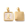 Natural Shell Square Charms KK-M243-36G-1