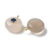 Natural Grey Agate Flat Round Pendants G-H318-01G-06-2