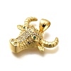 Rack Plating Brass Micro Pave Cubic Zirconia Pendants KK-L226-054G-02-2