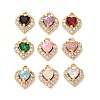 Valentine's Day Brass Micro Pave Cubic Zirconia Charms CU-K002-38G-M-1