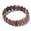 Natural Rhodonite Beaded Stretch Bracelet G-E010-01-08-1