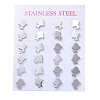 Tarnish Resistant 304 Stainless Steel Puppy Stud Earrings EJEW-H368-28P-3