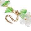 Acrylic Flower & Glass Pearl Charm Bracelets BJEW-JB10054-6