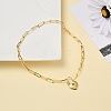 Brass Micro Pave Clear Cubic Zirconia Heart Padlock Pendant Necklaces NJEW-JN03419-5