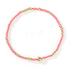 Glass Seed Beads & CCB Beads Stretch Bracelets TB4137-32-1