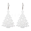 Non-Tarnish Hollow Christmas Tree 201 Stainless Steel Dangle Earrings for Women EJEW-JE05876-1