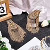 Teardrop Iron Chain Tassel with Rhinestone Epaulettes AJEW-WH20006-326A-G-4