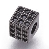Brass Micro Pave Cubic Zirconia Beads ZIRC-F088-026B-1