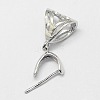 Anti-Tarnish Rhodium Plated 925 Sterling Silver Pendant Bails STER-A102-005P-1