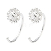 999 Sterling Silver Pull Through Earrings EJEW-P296-26E-S-1