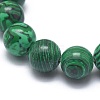 Synthetic Malachite Bead Stretch Bracelets X-BJEW-K212-A-031-3