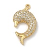 Rack Plating Brass Micro Pave Cubic Zirconia Pendants KK-G515-40G-01-1