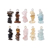 10Pcs 5 Colors 12 Constellation Natural Aquamarine & Citrine & Rose Quartz & Tiger Eye & Dyed Blue Tiger Eye Pendants PALLOY-JF02839-08-1