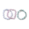 Chips Natural Larimar & Blue Lace Agate & Kunzite Beaded Stretch Bracelets Sets X-BJEW-JB05332-01-5