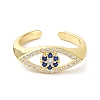 Evil Eye Real 18K Plated Cuff Rings for Women Gift ZIRC-C021-03G-01-1