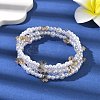 Glass & ABS Plastic Imitation Pearl Beaded Multi-srand Bracelets BJEW-JB12321-01-1