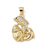 Brass Micro Pave Cubic Zirconia Pendants KK-D502-28A-G-1
