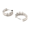 Brass with Cubic Zirconia Hoop Earrings EJEW-D078-26P-2