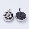 Natural Lava Rock Pendants G-K234-C03-2