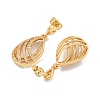 Teardrop Brass Pave Clear Cubic Zirconia Dangle Earrings EJEW-M258-70G-2