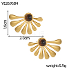 Natural & Synthetic Mixed Stone Fan Stud Earrings EJEW-OY011-81G-3