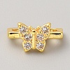 Brass Pave Clear Cubic Zirconia Connector Charms KK-WH0081-22C-G-1
