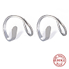 Rhodium Plated 925 Sterling Silver Double Hoop Twist Earrings for Single Piercing GI7057-1-1
