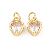 Valentine's Day Brass Micro Pave Clear Cubic Zirconia Charms KK-H292-52A-G-1