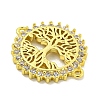 Rack Plating Brass Micro Pave Cubic Zirconia Tree of Life Links KK-B091-45G-2