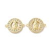 Rack Plating Brass Cubic Zirconia Virgin Mary Connector Charm KK-C084-01F-G-1