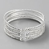 Crystal Rhinestone Tennis Cuff Bangle BJEW-WH0017-32-2