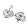 Brass Micro Pave Clear Cubic Zirconia Charms KK-F871-24P-2
