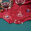 Brass Wine Glass Charm Rings KK-CD0001-05-14