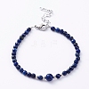 Natural Lapis Lazuli(Dyed) Beaded Bracelets BJEW-JB05055-02-1