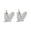 Rack Plating Eco-Friendly Brass Micro Pave Cubic Zirconia Pendants KK-F844-06P-2