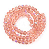 Electroplate Glass Beads Strands X-EGLA-A034-T2mm-L24-3