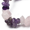 Chips Gemstone Beaded Stretch Bracelets X-BJEW-JB01824-04-3