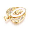 Brass Micro Pave Clear Cubic Zirconia Pendants KK-N268-22G-2