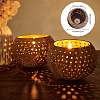 Hollow out Coconut Shell Candle Cup DIY-WH0260-82-3