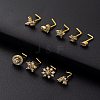 316L Surgical Stainless Steel Clear Cubic Zirconia L-Shaped Nose Rings WG135CD-21-1