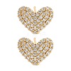 Rack Plating Heart Brass Stud Earrings EJEW-N055-41G-RS-1