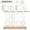  6 Pairs 6 Style 304 Stainless Steel Flattened Big Hoop Earrings for Women STAS-TA0001-89-3