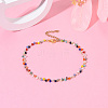 Glass Beaded Multi-strand Anklets AJEW-AN00428-5