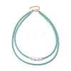 Plastic Imitation Pearl with Glass Necklace NJEW-JN04850-1